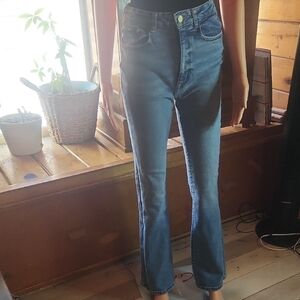 Zara Blue Flare Wide Leg Jeans